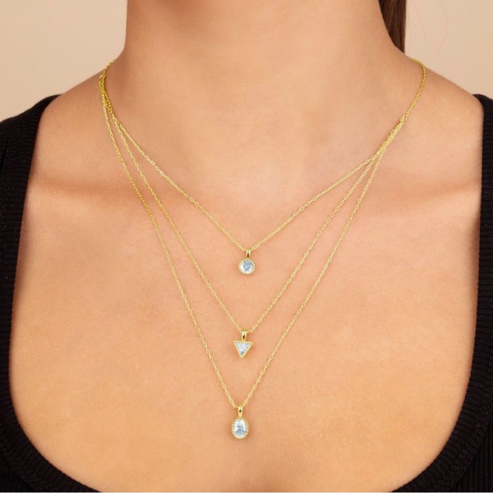 Sterling Forever - Julie Cubic Zirconia Layered Necklace - New in Box - Picture 2 of 4